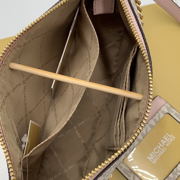 MICHAEL KORS GIFTABLE SHOULDER BAG & CARD HOLDER BOXED SET POWDER BLUSH GLITTER - Picture 9 of 15